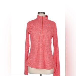 Nike Orange Pink Fitted Long Sleeve Tee with Mandarin Collar